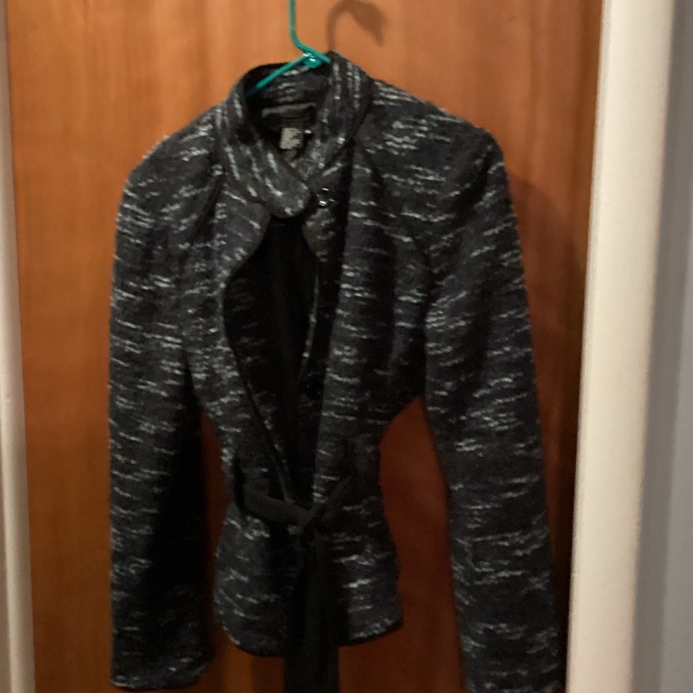 Sandro Black and Gray Textured Blazer